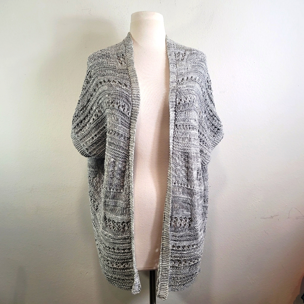 Eileen Fisher Short Sleeve Cable Knit Cardigan SzS